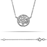 Silver Tree of Life with Chain and Cubic Zirconias